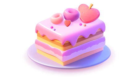 粉色蛋糕的3D图摄影图片