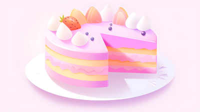 粉色蛋糕柔和色调摄影图片