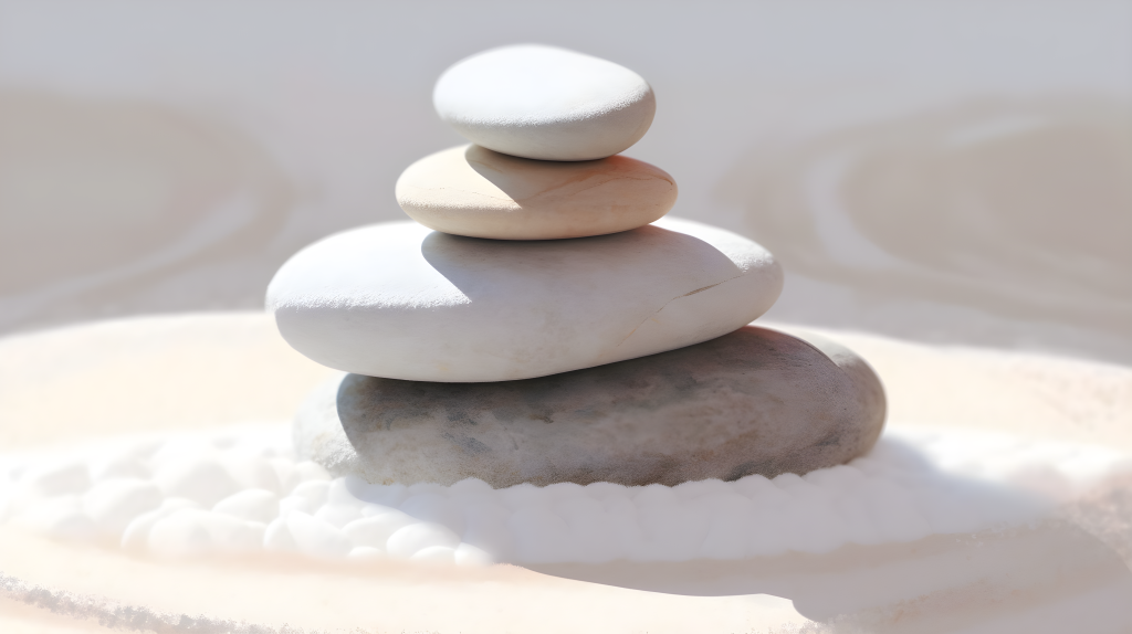 四块鹅卵石叠在一起摄影图片