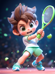 梦幻网球少年穿着网球服的超可爱运动男孩摄影图片