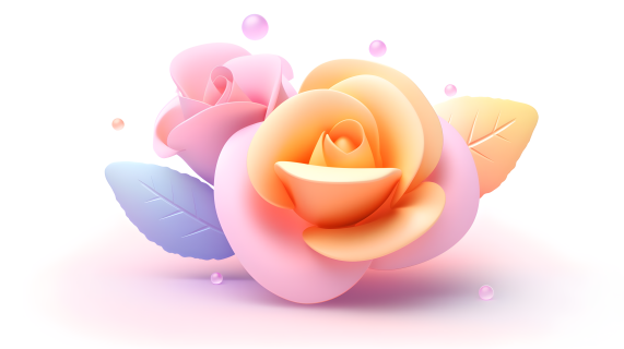 粉色兰花瓣的3D图标摄影图片