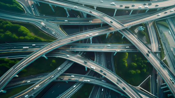 日式连接之美高速公路航拍摄影图
