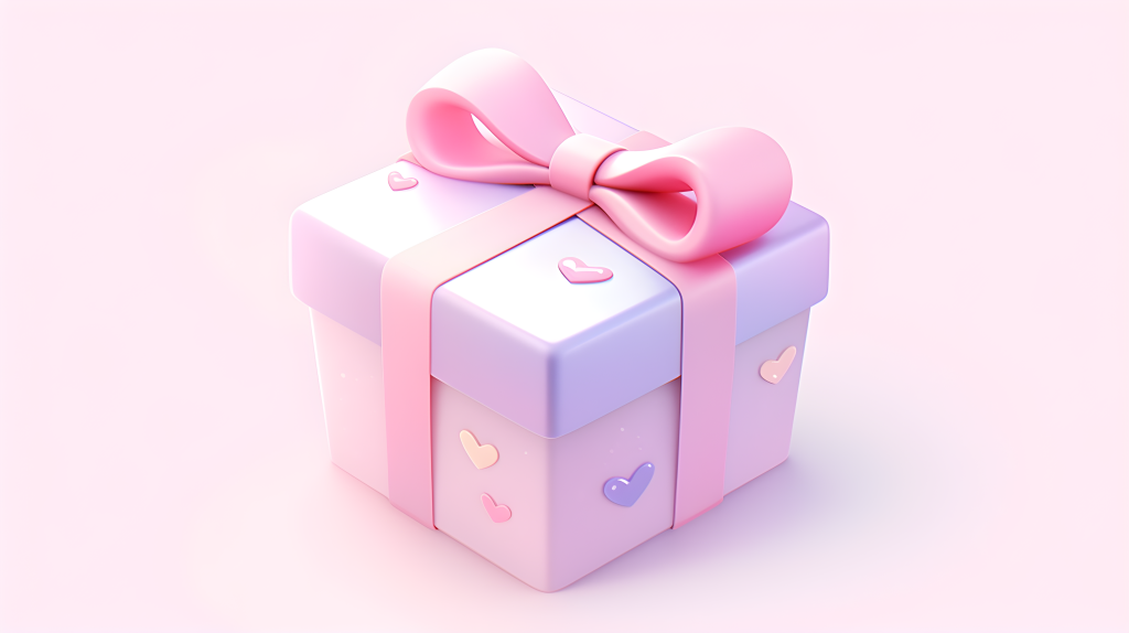 粉色光黄薰衣草礼盒3D图摄影图片