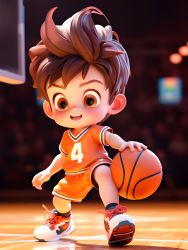 超可爱运动男孩篮球装摄影图片