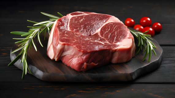 澳洲安格斯牛肉正宗烤制佐迷迭香，高清摄影图片