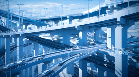 日式风格高速公路连接摄影图