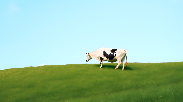 青山牧场的奶牛在嬉戏版权图片下载
