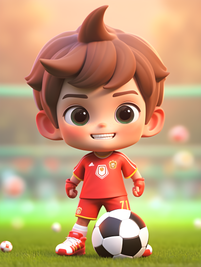 萌足球少年青春梦摄影图片