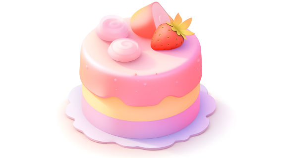 粉色蛋糕3D图摄影图片
