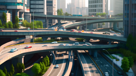 城市高速公路连接之美摄影图