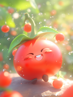 可爱蔬菜西红柿人物形象摄影图