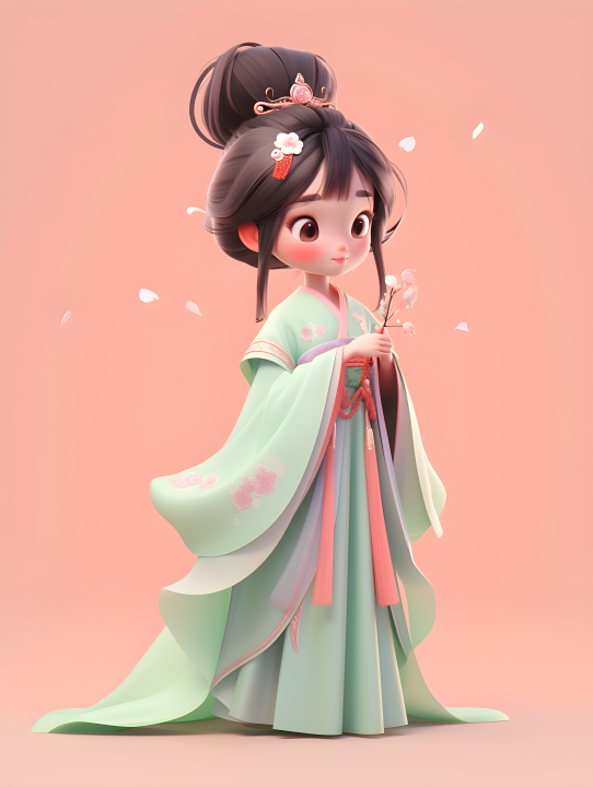 中国风儿童角色8k 3D摄影版权图片下载