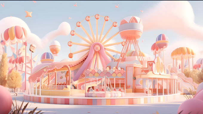 柔和色彩干净背景3D艺术摄影图片