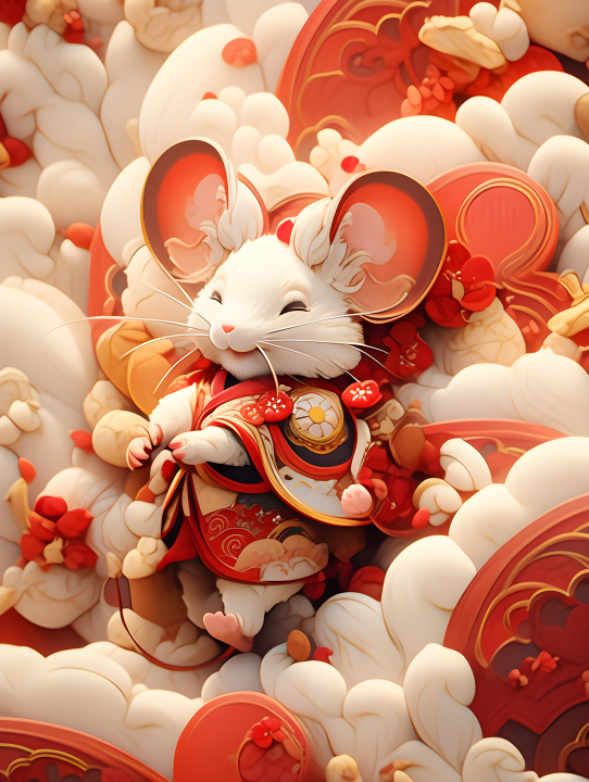 可爱小老鼠十二生肖怪物摄影版权图片下载