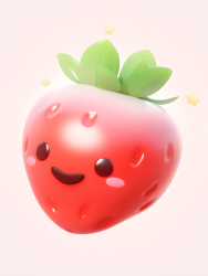 可爱草莓3D卡通水果摄影图片