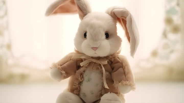 可爱兔子布娃玩偶摄影版权图片下载