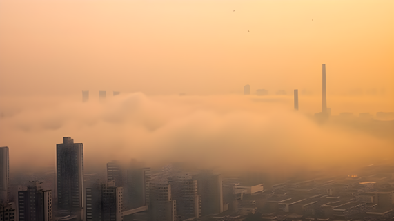 城市空气污染摄影图片