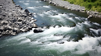 流动清澈河水的摄影图片