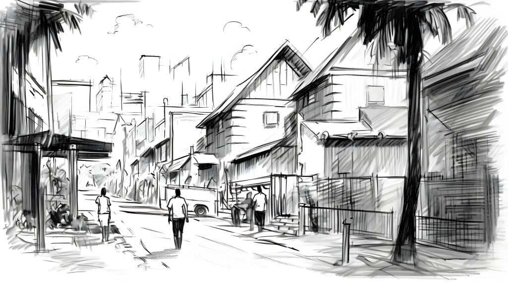 雨中花园摄影图片