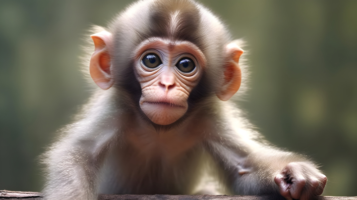 丛林中小猴子摄影图版权图片下载