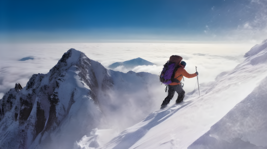 攀登雪山摄影版权图片下载