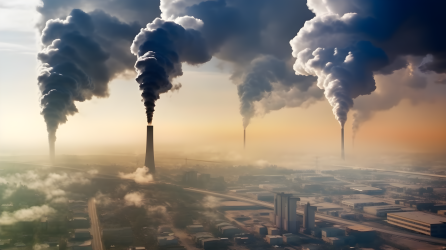 工厂空气污染真实照片摄影图
