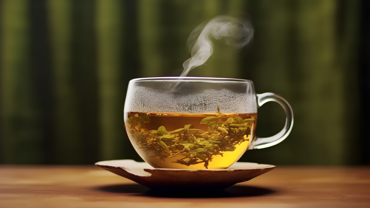 一杯茶的香气，悠闲摄影图版权图片下载