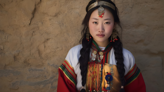 藏族女子摄影图片