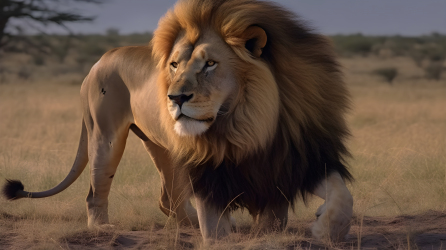 散发力量的狮子摄影图片