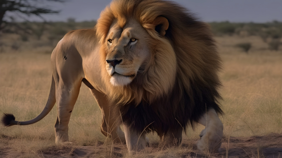 散发力量的狮子摄影图片