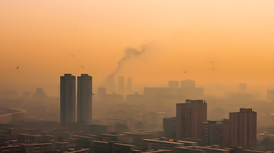 城市空气污染真实照片摄影图