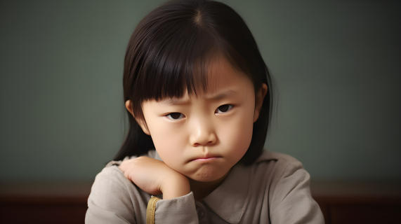 生气的亚洲儿童摄影图片