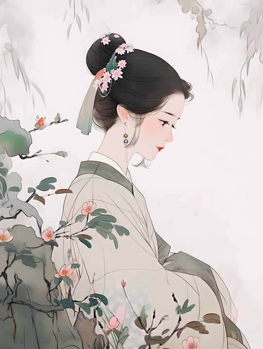 绚丽多彩的中国古代女子艺术照摄影版权图片下载