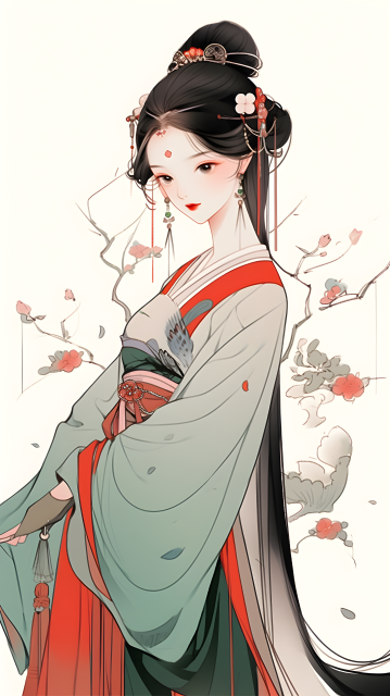 中国汉服仙女中国传统极简摄影图片