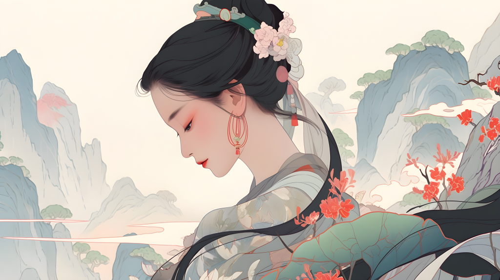 绚丽多彩的古风女子摄影图片