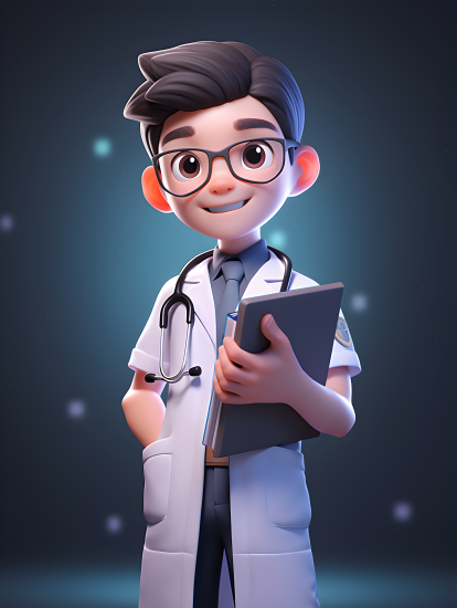 亚洲黑暗背景下医生摄影图