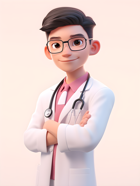 面对镜头亚洲卡通医生摄影图片