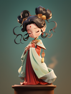唯美中国风传统服饰卡通女性角色摄影图片