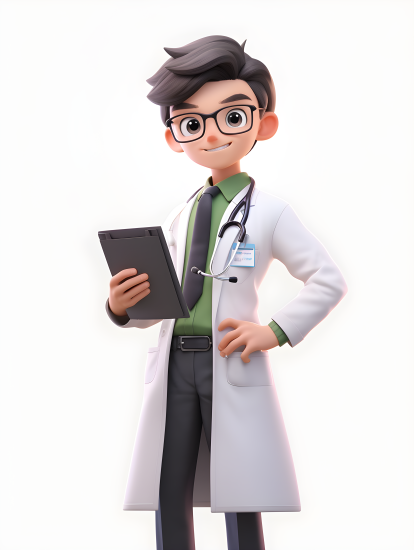 微笑亚洲卡通医生摄影图片