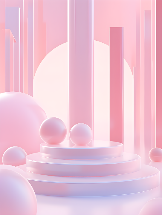 粉色梦幻的环纹圆球摄影版权图片下载