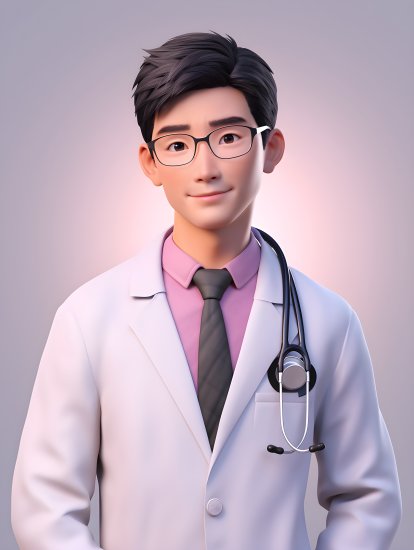 亚洲帅气卡通医生摄影图