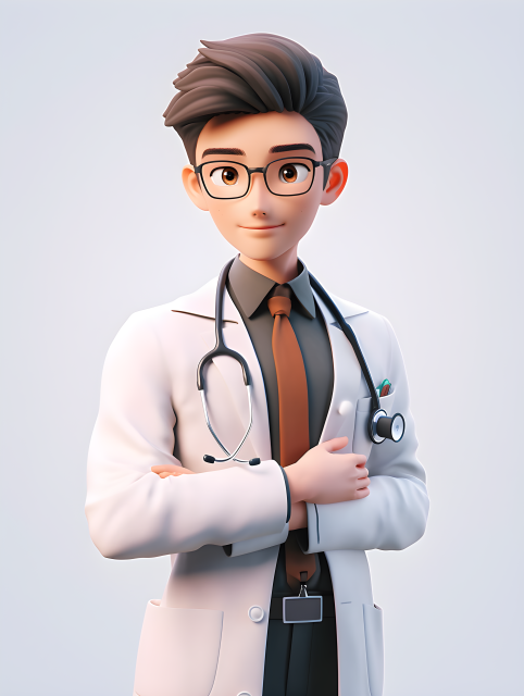 亚洲卡通专业可靠医生摄影图片