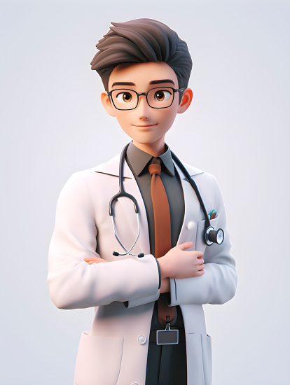 亚洲卡通专业可靠医生摄影图片