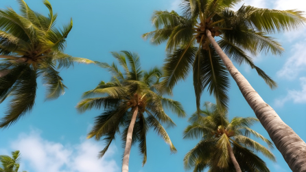 热带海岛风情的棕榈树摄影图片
