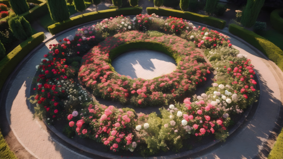 浪漫之园玫瑰花环摄影图