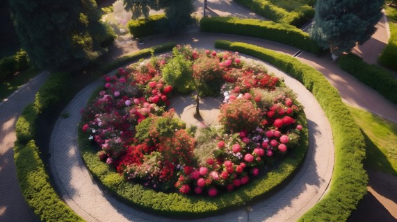 玫瑰花园的风景摄影图