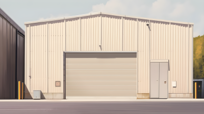 金属建筑白门与门，深浅米色工业机械美学摄影图