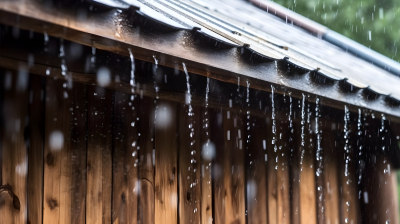 夏日木屋下的狂风暴雨摄影图片