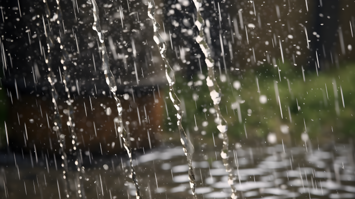 雨滴落入水龙头的近景摄影版权图片下载