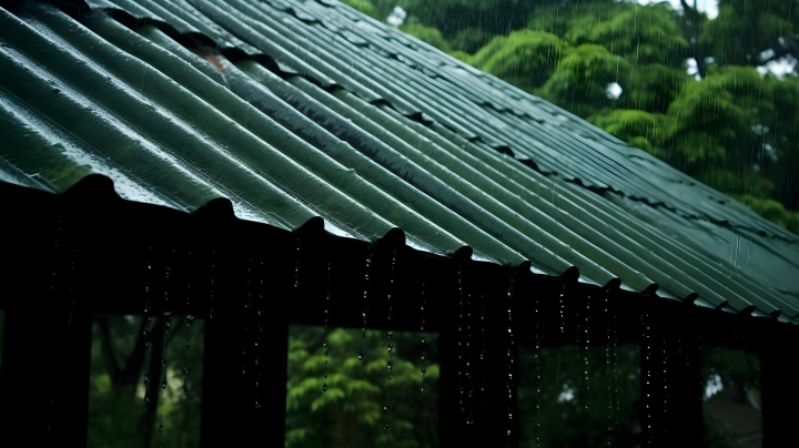 雨中的屋顶版权图片下载
